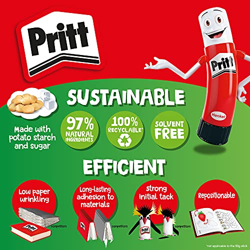 Pritt Glue Stick, Safe & Child-Friendly Craft Glue for Arts & Crafts Activities, Strong-Hold Adhesive for School & Office Supplies, 5x11g Pritt Stick - Image 3