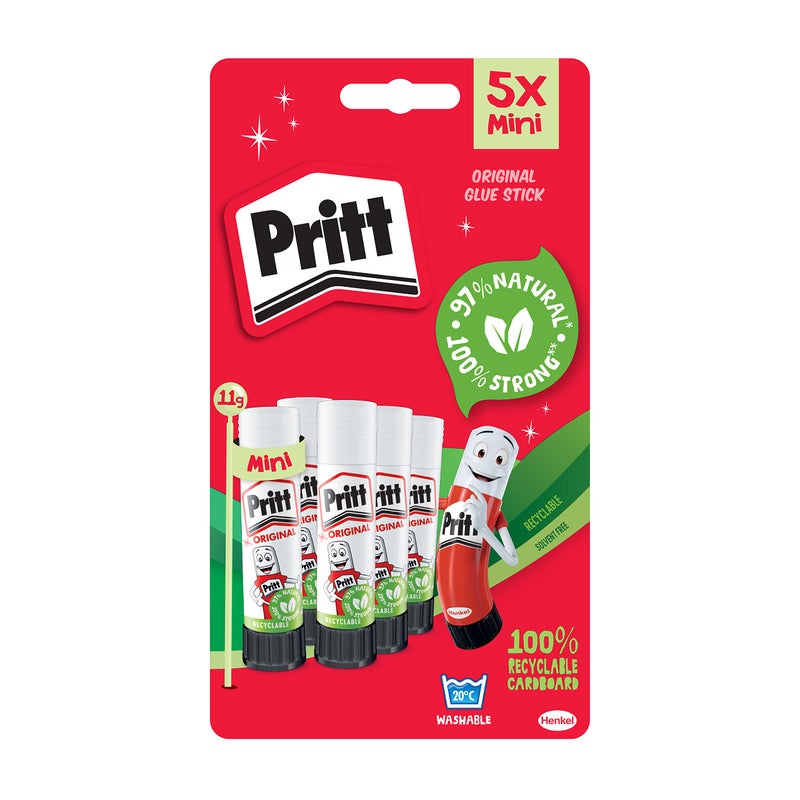 Pritt Glue Stick, Safe & Child-Friendly Craft Glue for Arts & Crafts Activities, Strong-Hold Adhesive for School & Office Supplies, 5x11g Pritt Stick - Image 4