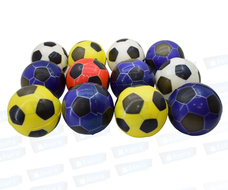 Asera 12 قطعة كرات إسفنجية ناعمة مطبوعة بتصميم كرة القدم خفيفة الوزن - هدايا عيد ميلاد للأطفال (مجموعة كرة القدم من 12) - Image 4