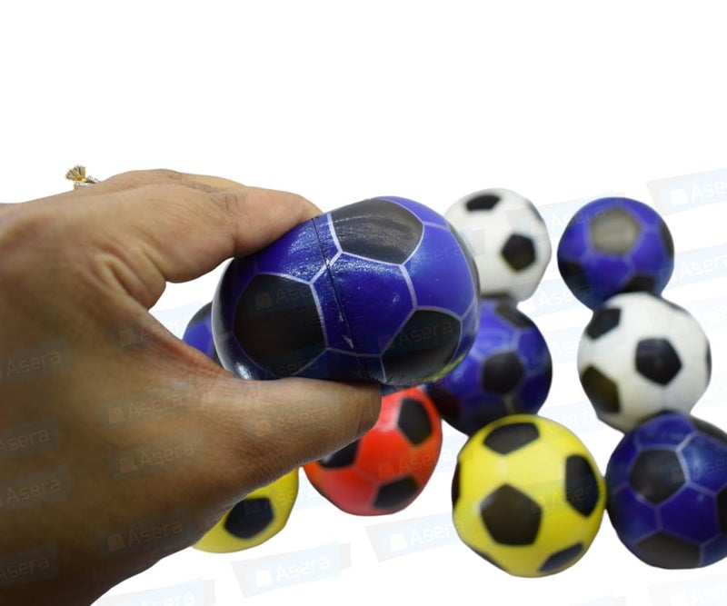 Asera 12 قطعة كرات إسفنجية ناعمة مطبوعة بتصميم كرة القدم خفيفة الوزن - هدايا عيد ميلاد للأطفال (مجموعة كرة القدم من 12) - Image 5