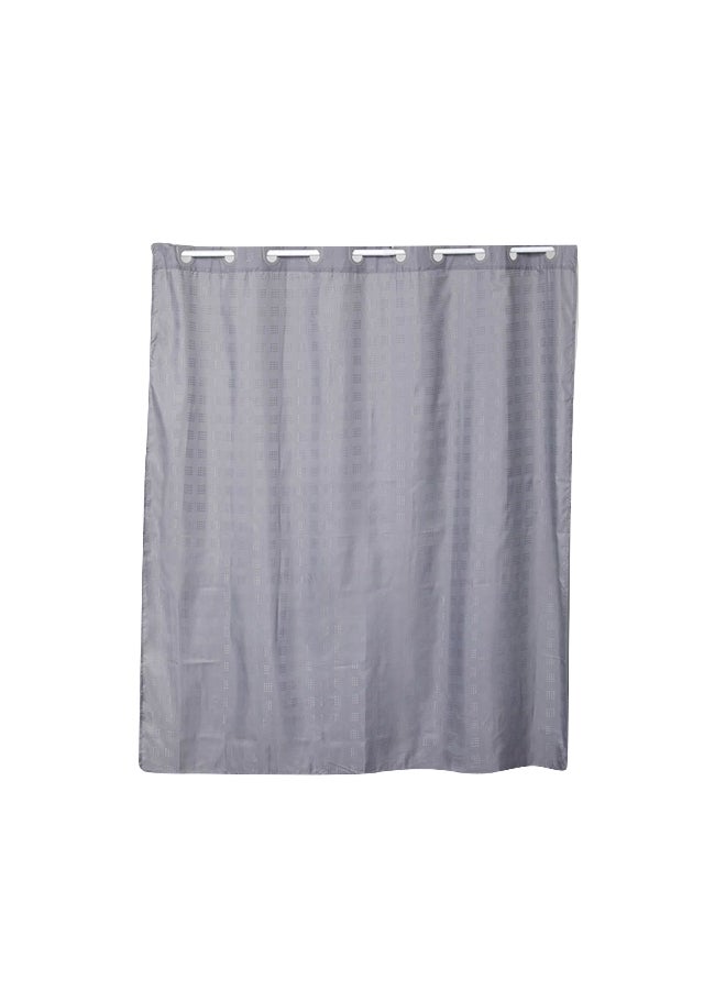 Tendance High Quality Polyester Shower Curtain with Integrated Eyelet Rings Grey 180 x 200cm 1207180  - Image 1