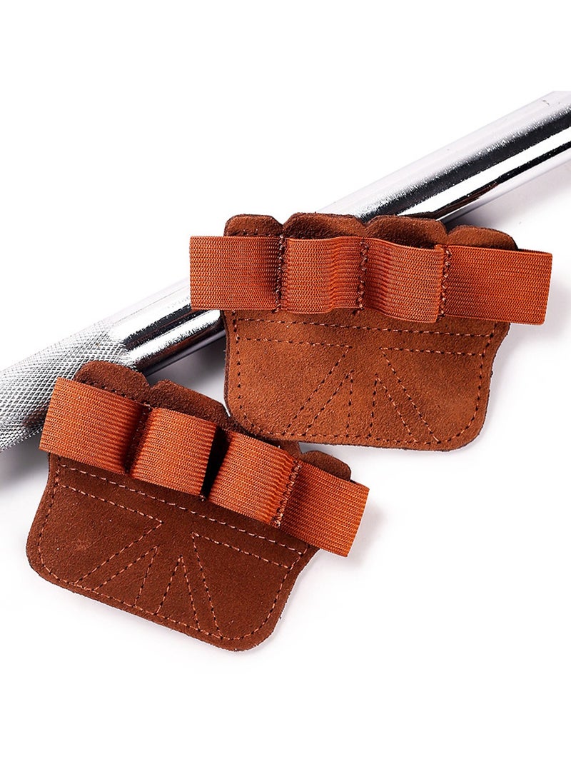 2PCS Leather Weight Lifting Gloves Exercise Training Fitness Workout Gloves - Image 1