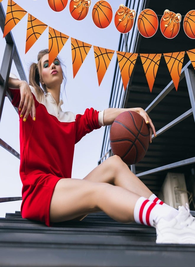 Weekgrat 5 Pcs Basketball Bow Party Banner Decorations Senior Night Sports Garland Decor Basketball Coquette Birthday Party Decorations Hanging Decor Sports Game Garland for Birthday Supplies - Image 4