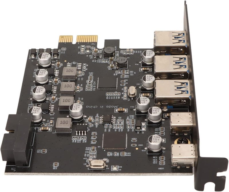 بطاقة توسعة Acouto من PCIE إلى USB بسرعة 5 جيجابت في الثانية مع منافذ USB 3.0 تتضمن 3 منافذ A، و2 منفذ C، و19 دبوس، متوافقة مع OS X واللوحات الأم. - Image 4