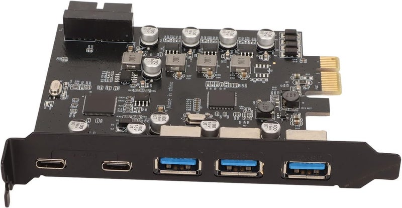 بطاقة توسعة Acouto من PCIE إلى USB بسرعة 5 جيجابت في الثانية مع منافذ USB 3.0 تتضمن 3 منافذ A، و2 منفذ C، و19 دبوس، متوافقة مع OS X واللوحات الأم. - Image 5
