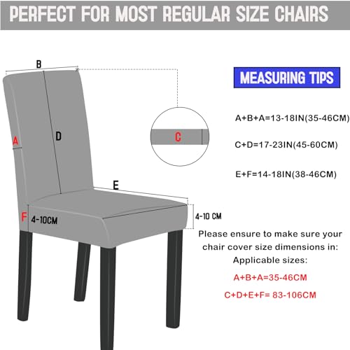 Qubjus Chair Covers for Dining Room Set of 4 Stretch Chair Slipcovers with Skirt Removable Washable Kitchen Chair Protector Cover Set for Home, Party, Wedding(Beige, 4pcs) - Image 3