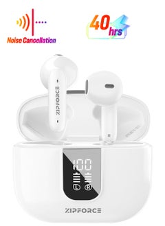 ZIPFORCE ZIPFORCE True Wireless Earbuds, In-Ear Bluetooth 5.3 Headphones 4-Mics ENC Clear Call, Bluetooth Earbuds Touch Control 40 Playtime, IPX6 Waterproof TWS, Light-Weight Earphones  - Image 1
