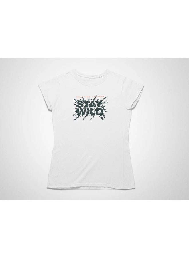 Primina Women's printed T-Shirt -Stay Wild, round neck, 100% cotton, regular fit - Image 1