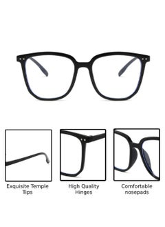 Urban Utility Blue Light Blocking Optical Eyeglasses - Stylish Oversized Square Frames, Clear Lens, Polarized. Top-rated Bluelight Protection for Reading, Work, & Screen Time. Vintage-Inspired, Lightweight Design.  - Image 5