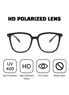 Urban Utility Blue Light Blocking Optical Eyeglasses - Stylish Oversized Square Frames, Clear Lens, Polarized. Top-rated Bluelight Protection for Reading, Work, & Screen Time. Vintage-Inspired, Lightweight Design.  - Image 4