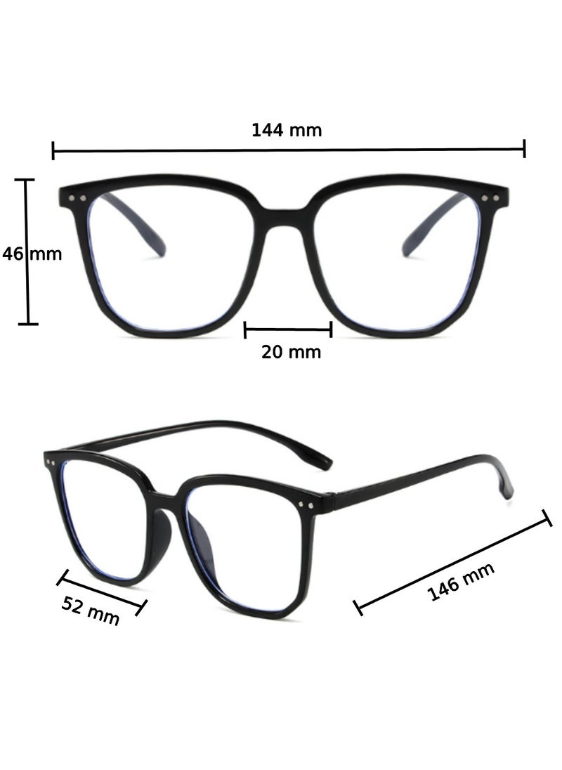 Urban Utility Blue Light Blocking Optical Eyeglasses - Stylish Oversized Square Frames, Clear Lens, Polarized. Top-rated Bluelight Protection for Reading, Work, & Screen Time. Vintage-Inspired, Lightweight Design.  - Image 3
