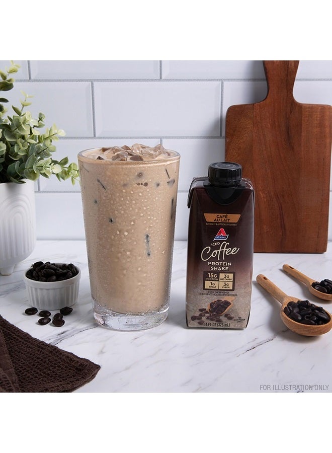Atkins Café au Lait Iced Coffee Protein Shake, 15g Protein, Low Glycemic, 3g Net Carb, 1g Sugar, Keto Friendly, 11 Fl.Oz, 4 Count (Pack of 3) - Image 4