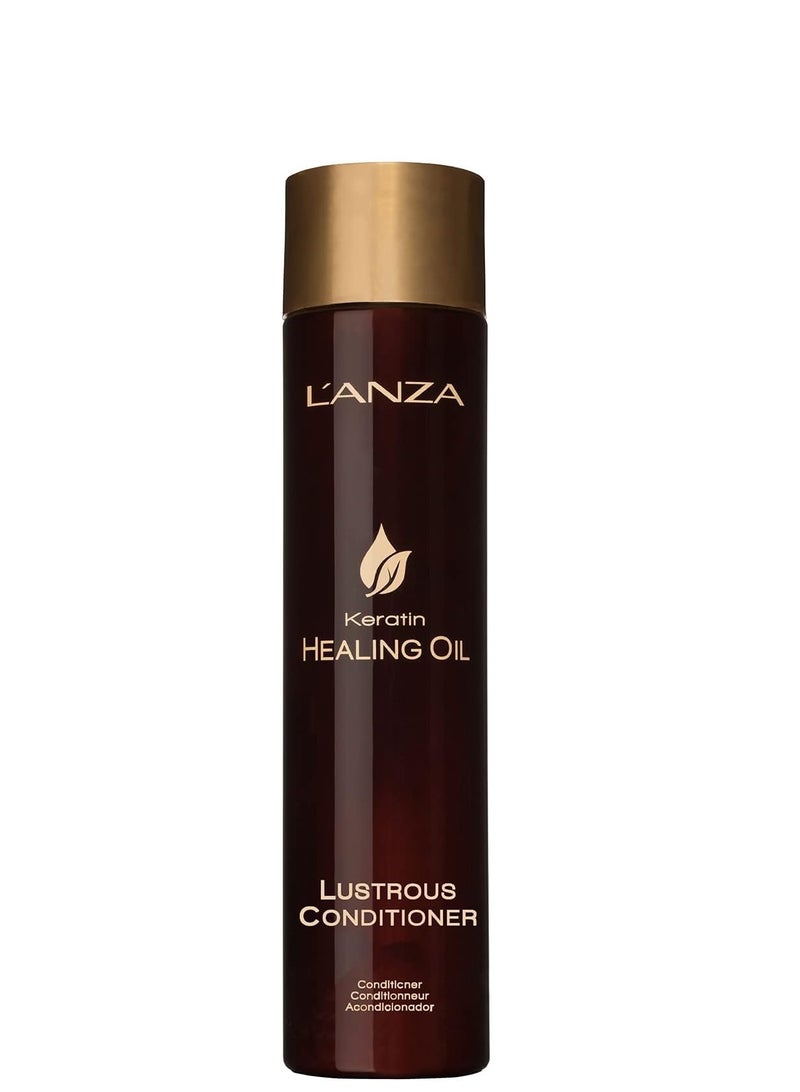 LANZA بلسم لوزن كيراتين هيلينغ من ل'أنزا، بلسم عميق للشعر الجاف التالف، يعزز اللمعان والقوة وصحة الشعر، يصلح التلف ويمنع التجاعيد، خالي من الكبريتات، خالي من القسوة (8.5 أونصة سائلة) - Image 1