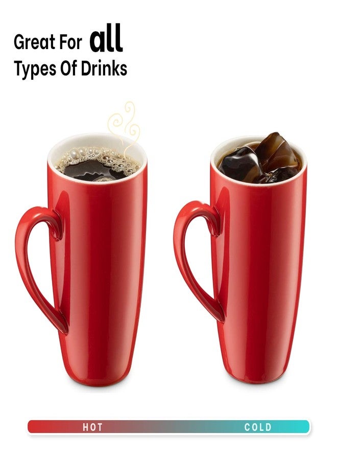 MITBAK 6-Pack Ceramic Coffee Mug Set with Lids (16-Ounce) | Large Red Tumbler Mugs Great for Taking Your Coffee & Tea To-Go | Large Insulated Mug Set Excellent Choice for Camping, Travel & Office - Image 5