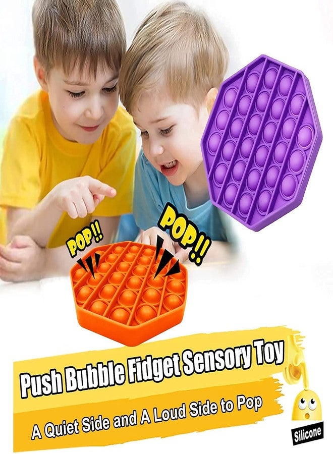 TAG3 ® Pop It Push Pop Bubble Fidget Silicone Stress Relief Toy - Hexagon (12x12 cms) (Orange) - Image 4