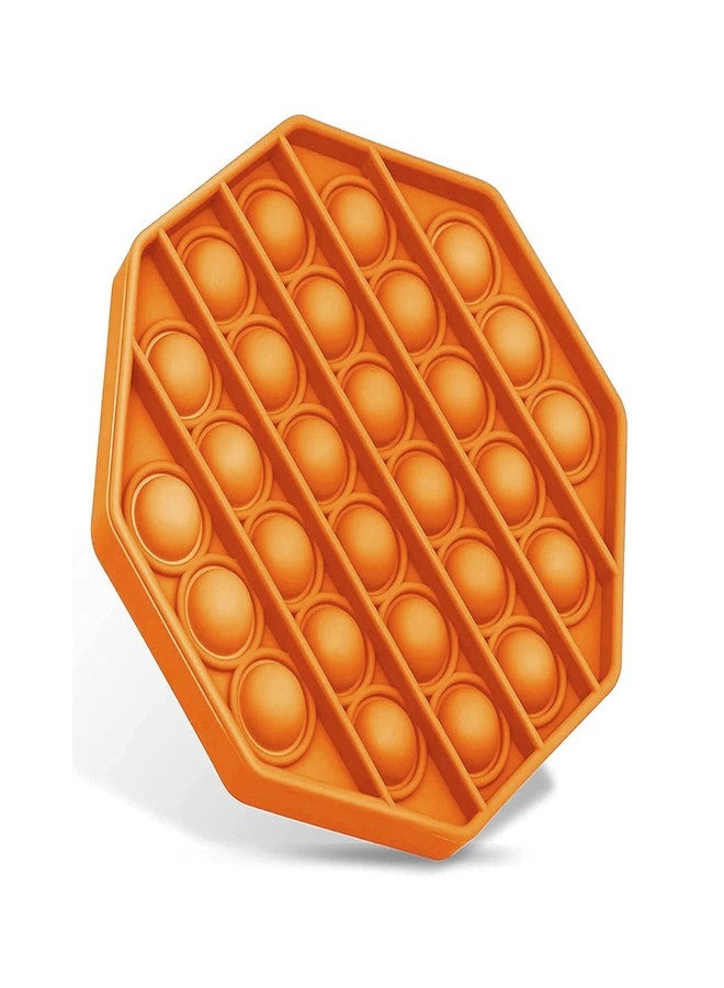 TAG3 ® Pop It Push Pop Bubble Fidget Silicone Stress Relief Toy - Hexagon (12x12 cms) (Orange) - Image 1