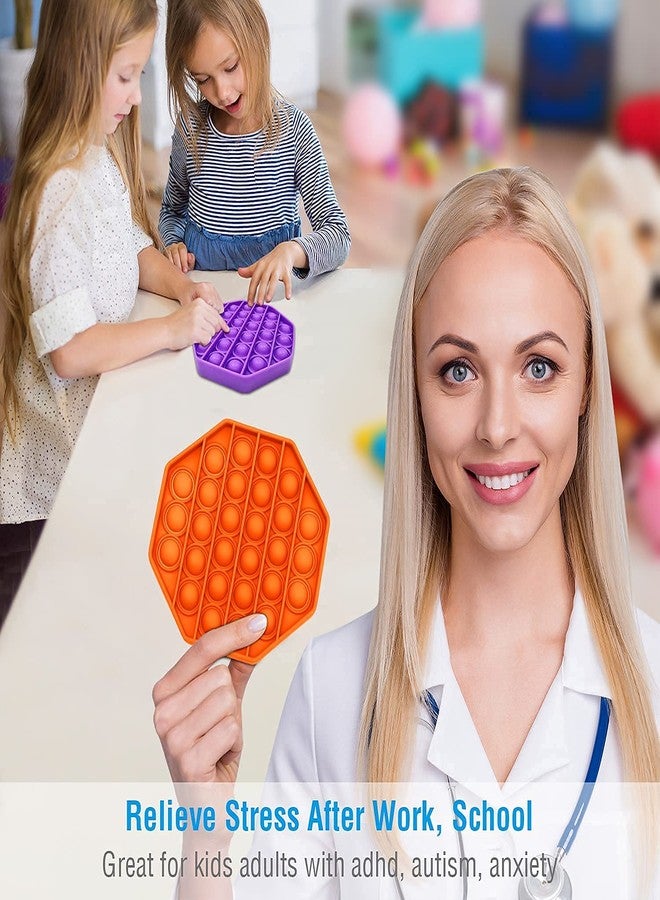 TAG3 ® Pop It Push Pop Bubble Fidget Silicone Stress Relief Toy - Hexagon (12x12 cms) (Orange) - Image 5