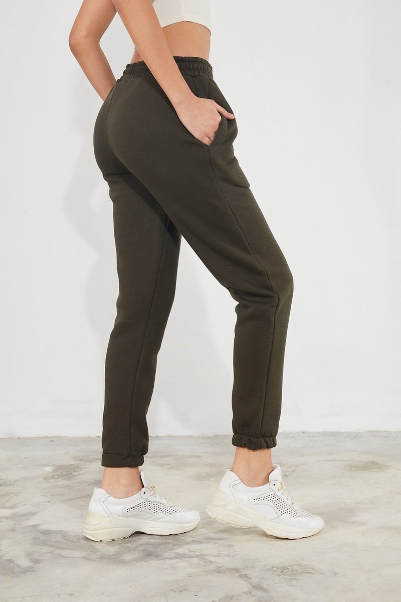 Twenty3 Women's Basic 3 Thread Raised Elastic Legs Thick Jogger Sweatpants  - Image 3
