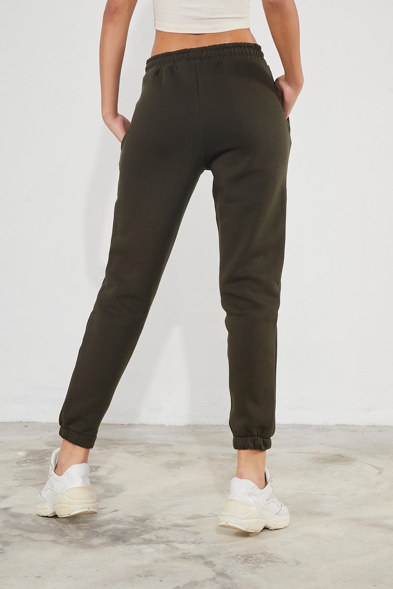 Twenty3 Women's Basic 3 Thread Raised Elastic Legs Thick Jogger Sweatpants  - Image 5