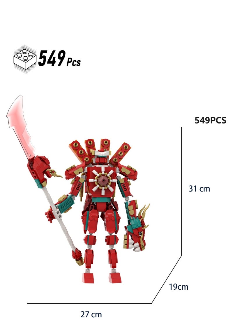 Skibidi Toilet Man Toy Building Blocks 549 Pcs Dragon War Audio Man Toy Ideas Toys Battle Game Model Ideas Toys Gifts For Adult And Kids  - Image 1