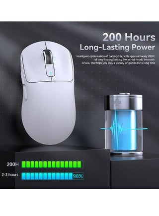 ماوس قيمنق لاسلكي خفيف الوزن X3 مع وضع ثلاثي 2.4 جيجاهرتز/USB-C سلكي/بلوتوث، بدقة تصل إلى 26 ألف نقطة في البوصة، ومستشعر بصري PAW3395، و5 أزرار قابلة للبرمجة لأجهزة الكمبيوتر الشخصية/الكمبيوتر المحمول/ويندوز/ماك - view 3
