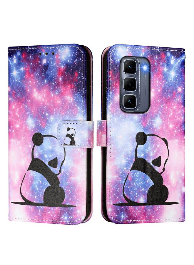 Zaboon Case For Infinix Hot 50 Pro+ 4G Colored Drawing Pattern Plain Weave Leather Phone Case - Image 2