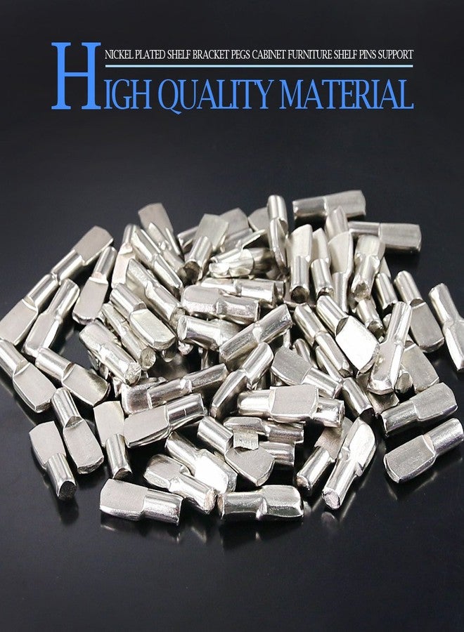 Glarks 150-Pieces 5mm Shelf Support Pegs Pins Spoon Shape Cabinet Furniture Shelve Support - Nickel Plated - Image 3