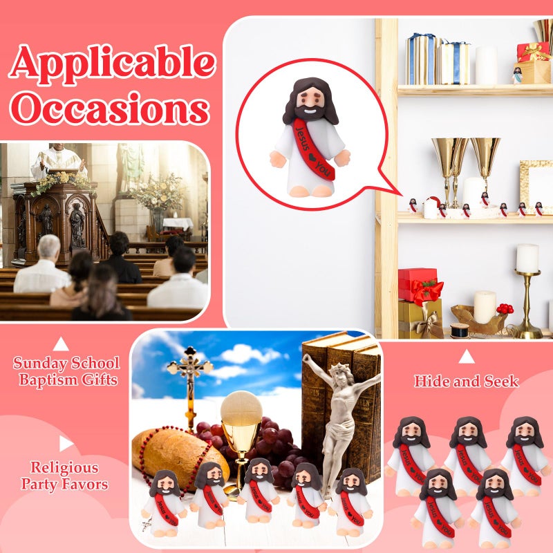 Bememo 25 Pcs Little Jesus Figures, Mini Jesus Loves You Figures, Original Design Multicolor Tiny Easter Figurines to Hide and Seek Religious Gifts for Easter Egg Stuffers(Red) - Image 5