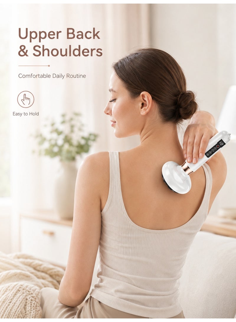 general Handheld Cellulite Massager, Stomach Fat Massager, New Intelligentn Egative Pressure Cupping Massage Instrument, Cordless Rechargeable Vibrating Massager Body Shaping Machine for Arms, Legs, Back Used at Home with 12 Suction Modes (White) - Image 5