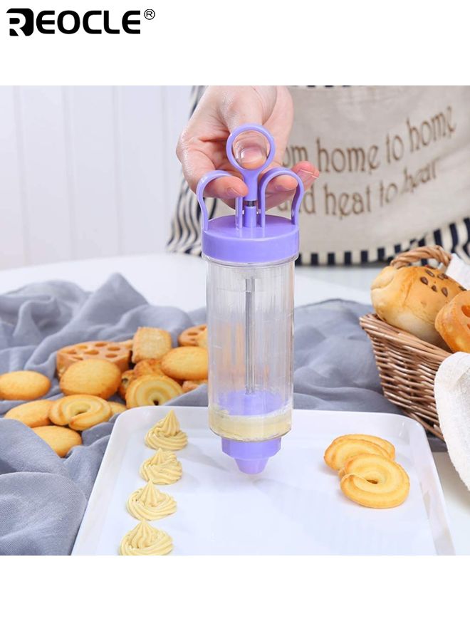 REOCLE Cookie Press Maker Kit with 8 Moulds and 9 Nozzles Stainless Steel Cookie Press Baking Tools for DIY Biscuit Maker Cake Decorating and Holiday Baking for Home Bakers - Image 3