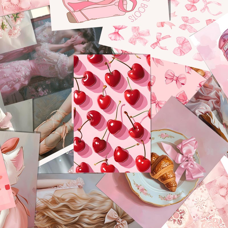 KBKBART 50Pcs Pink Coquette Room Decor Aesthetic Pictures, Pink Posters Coquette Room Decor, 4"x6" Wall Collage Kit for Teen Girls Dorm Bedroom, Cute Pictures Trendy Wall Art Prints - Image 3