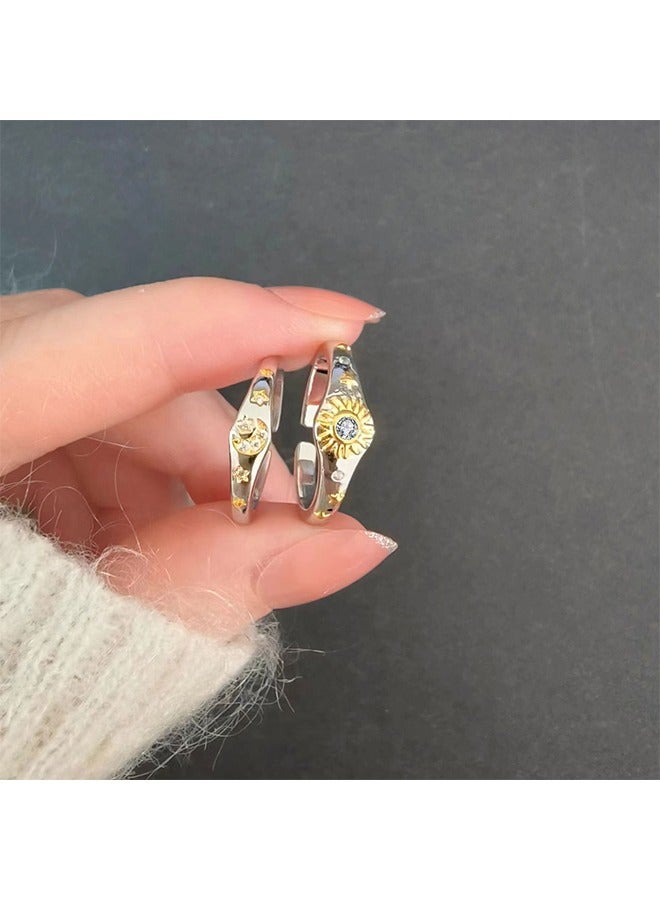 Beyond Sun Couples Promise Rings, Anti Fading Titanium Engagement Ring, Suitable As A Couple Gift and Wedding Ring (Silver) - Image 4