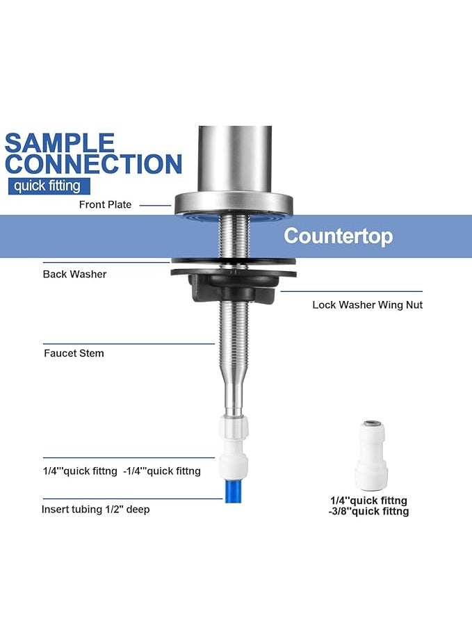 بتيمفم صنبور تنقية مياه الشرب - صنبور مشروبات من الفولاذ المقاوم للصدأ مطلي بالنيكل المصقول لنظام تنقية المياه أسفل الحوض، للاستخدام في المطبخ أو البار (فضي) - Image 4