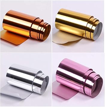 MWOOT 10 Rolls Metallic Color Holographic Nail Foil Transfer Sticker Roll Set Mwoot MixPattern Nail Art Stickers Wraps Decals Starry Sky Manicure KitGold Silver Rose Gold 103inchs3937inchs - Image 3