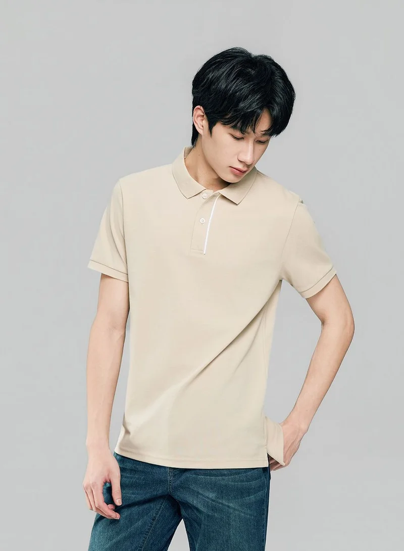 Men Slim Cotton Nylon Pique Polo