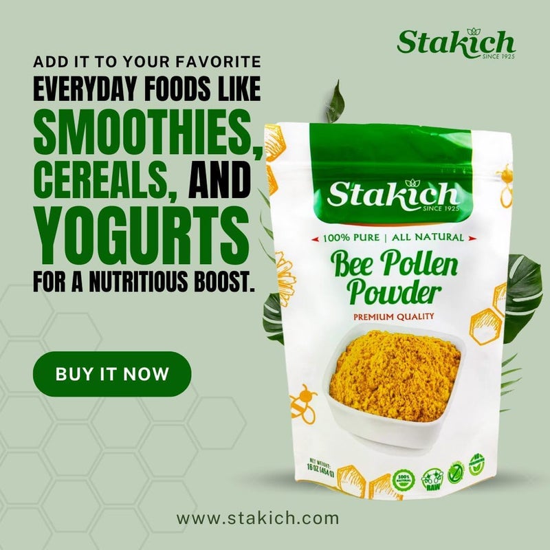 Stakich 100% Pure Natural Bee Pollen Powder - 0.5kg Premium Quality - Image 4