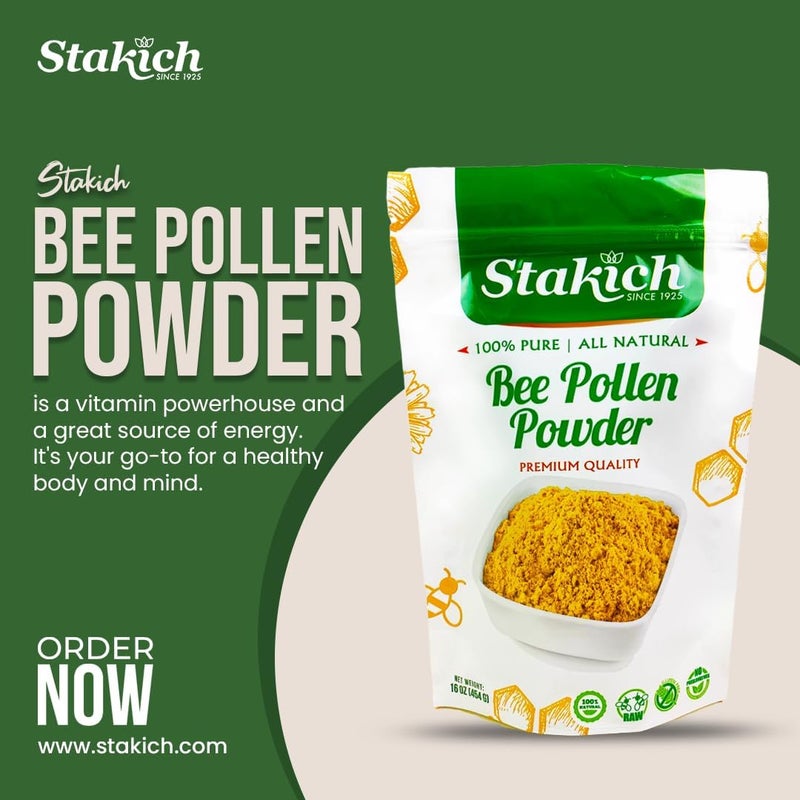 Stakich 100% Pure Natural Bee Pollen Powder - 0.5kg Premium Quality - Image 5