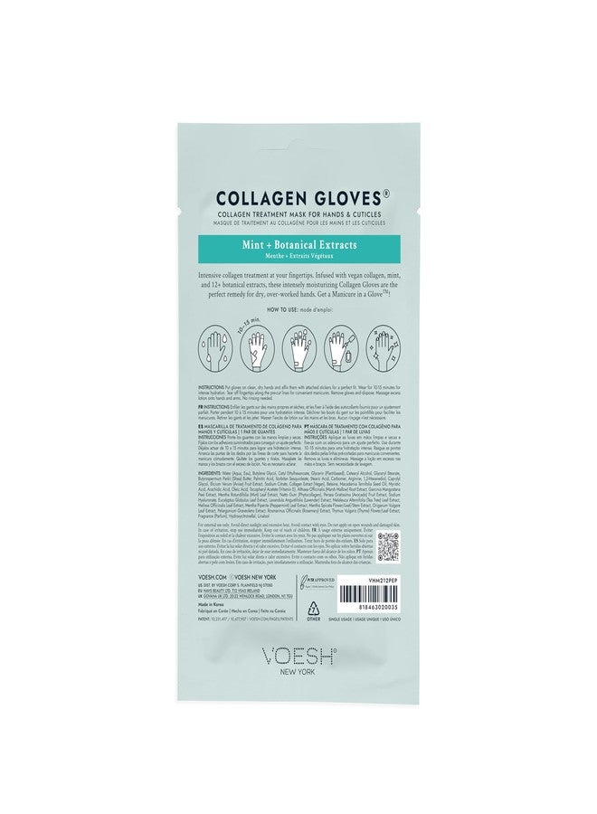 VOESH Collagen Gloves, Vegan Hand Masks, Peppermint, 3 Pack, Moisturizing Hand Mask, Lotion Gloves, Hydrating Gloves, Hand Care, Spa Manicure Gloves, Dry Hand Treatment - Image 4
