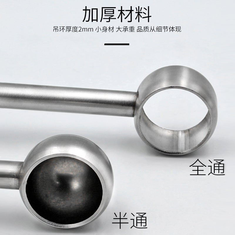 Jin Rongda Stainless Steel High-Foot Round Head Seat Balcony Clothes Pole Seat Hanging Through Seat Curtain Round Pipe Hoisting Flange - Image 5