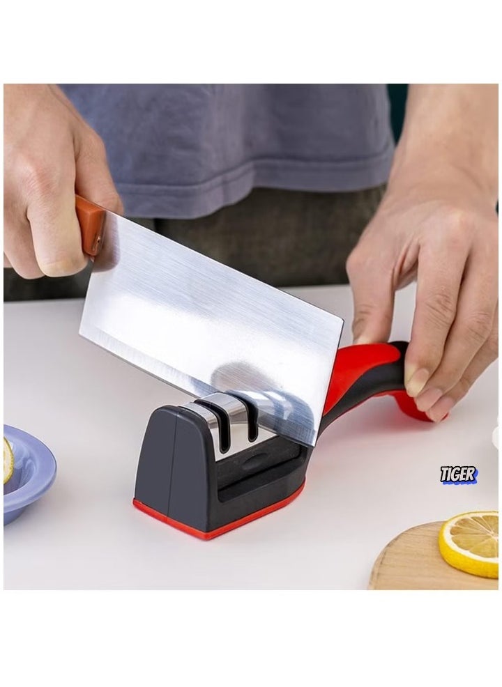 TIGER - Knife Sharpener for Sharpening and Polishing Kitchen Knives, Suitable for Straight, Household, and Chef's Choice Knives – Easy Manual Sharpening Tool for Quick & Professional Results - Image 1