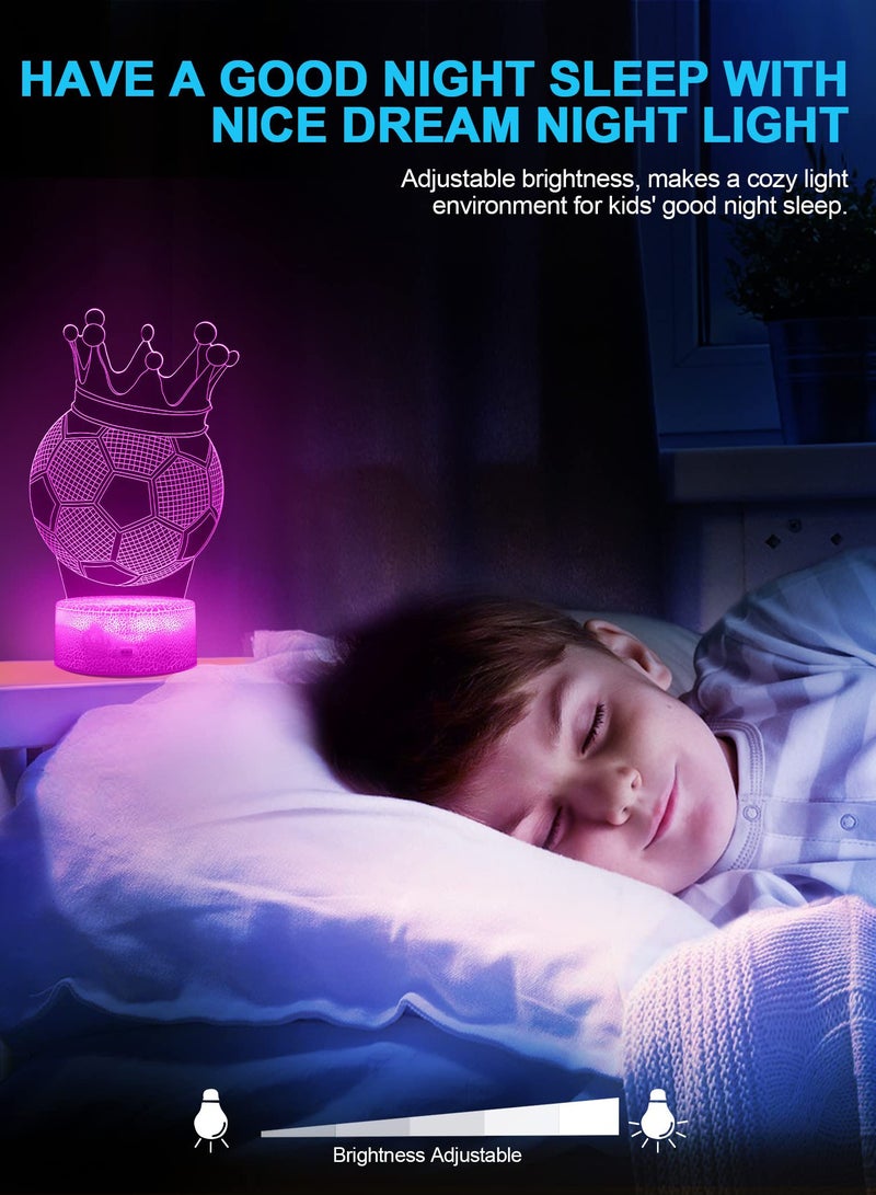 SYOSI Football 3D Illusion Lamp, Football Gifts for Boys Girls, 3D Night Light with 16 Colors Change Remote Control Decorative Desk Lamp Creative Birthday Gift Sports Fans Toys - Image 4