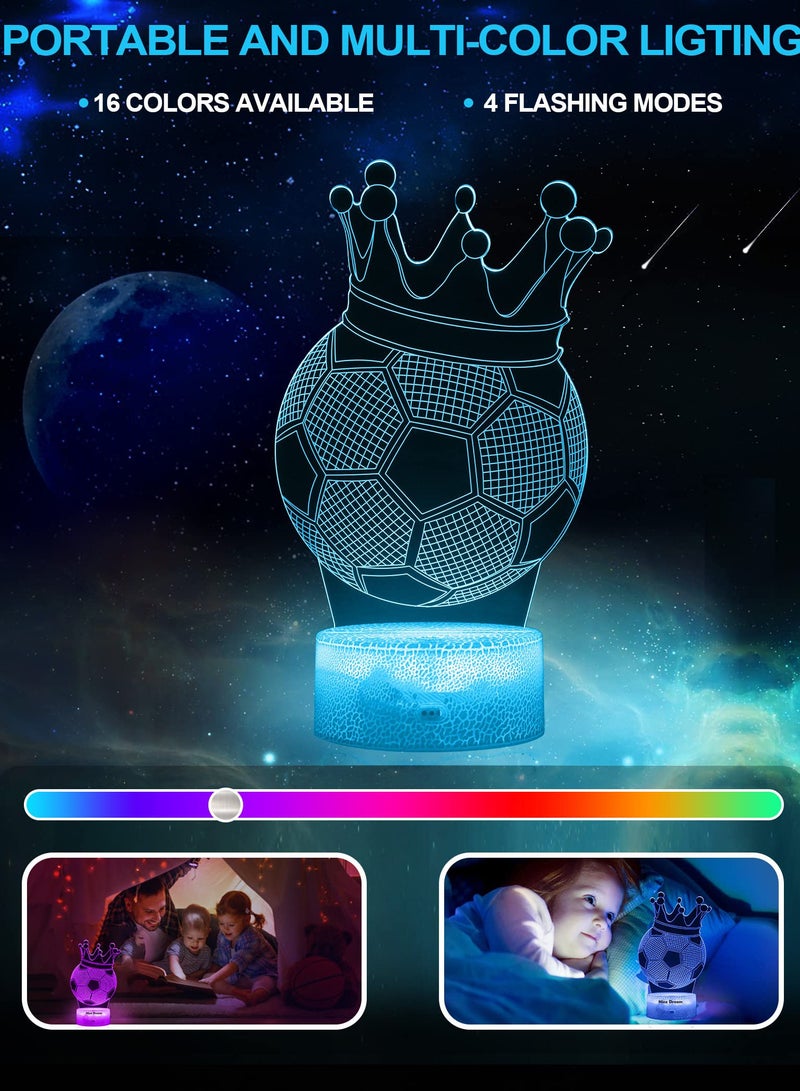 SYOSI Football 3D Illusion Lamp, Football Gifts for Boys Girls, 3D Night Light with 16 Colors Change Remote Control Decorative Desk Lamp Creative Birthday Gift Sports Fans Toys - Image 5