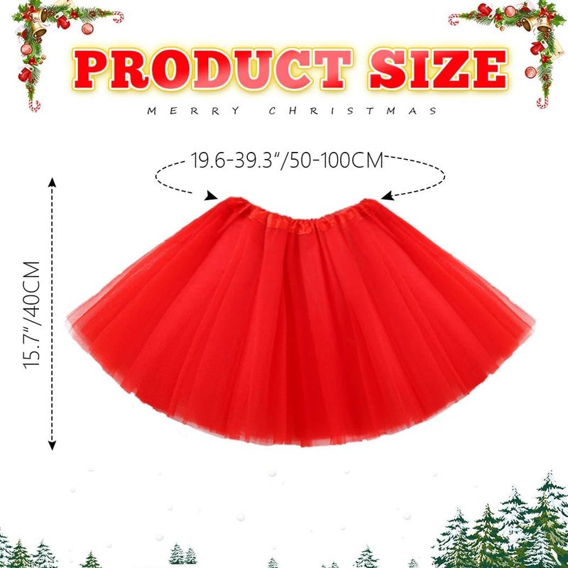 REETAN Christmas Tulle Tutu Skirt Ballet Layered Dance Skirt for Women - Image 3