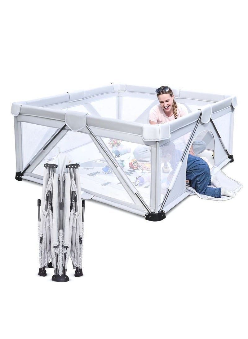 Baby Life Baby Playpen Extra Large Play Yard Indoor Outdoor Kids Activity Center w/ Gate 150*150*68CM  - Image 1