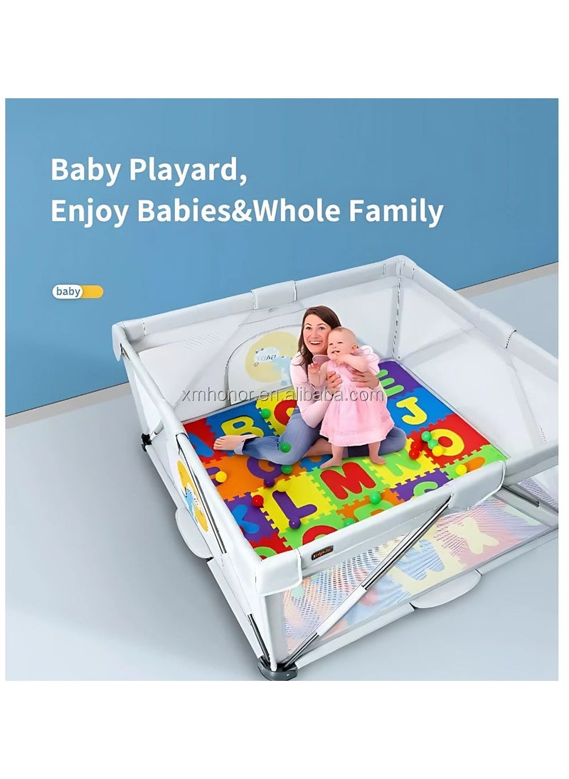 Baby Life Baby Playpen Extra Large Play Yard Indoor Outdoor Kids Activity Center w/ Gate 150*150*68CM  - Image 2