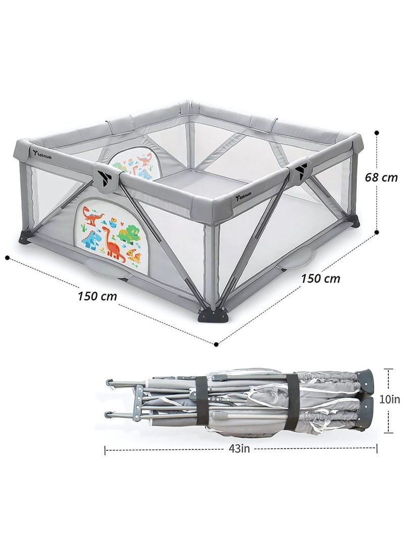 Baby Life Baby Playpen Extra Large Play Yard Indoor Outdoor Kids Activity Center w/ Gate 150*150*68CM  - Image 4
