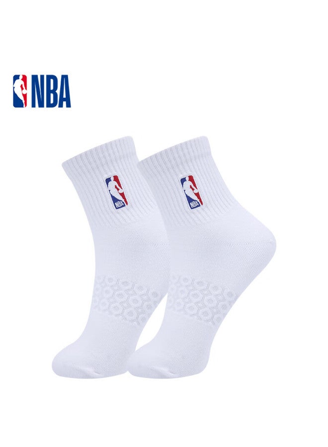 Nba Men's Casual Sports Basketball Socks Honeycomb Design Men's Anti-odor Mid-calf Socks For Running Mid-calf Cotton Socks 3 Pairs - Image 1