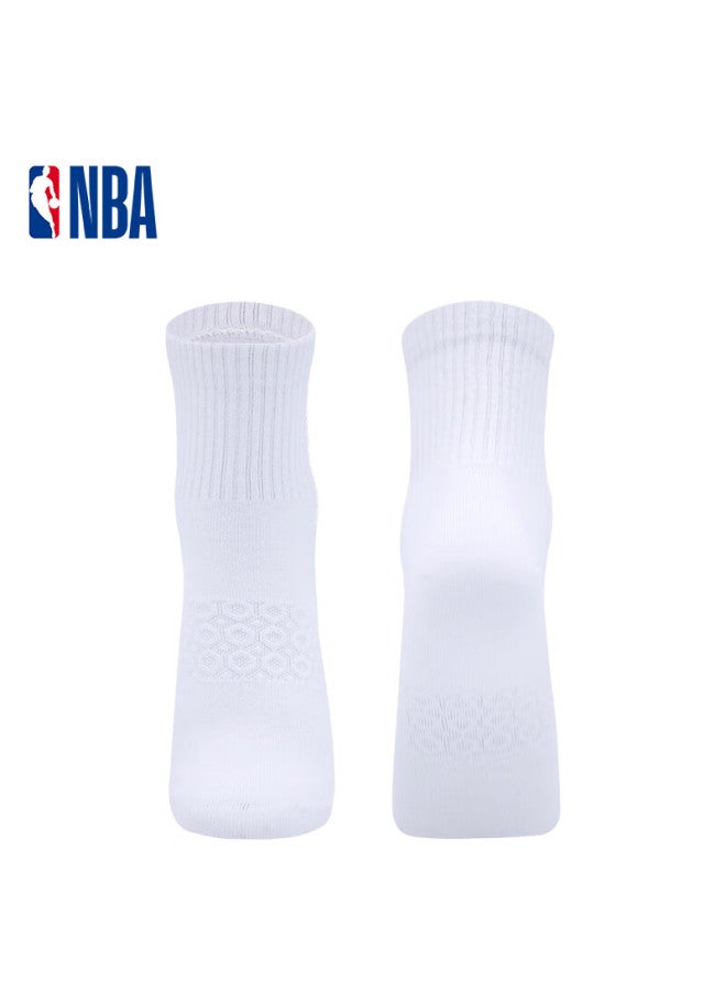 Nba Men's Casual Sports Basketball Socks Honeycomb Design Men's Anti-odor Mid-calf Socks For Running Mid-calf Cotton Socks 3 Pairs - Image 3