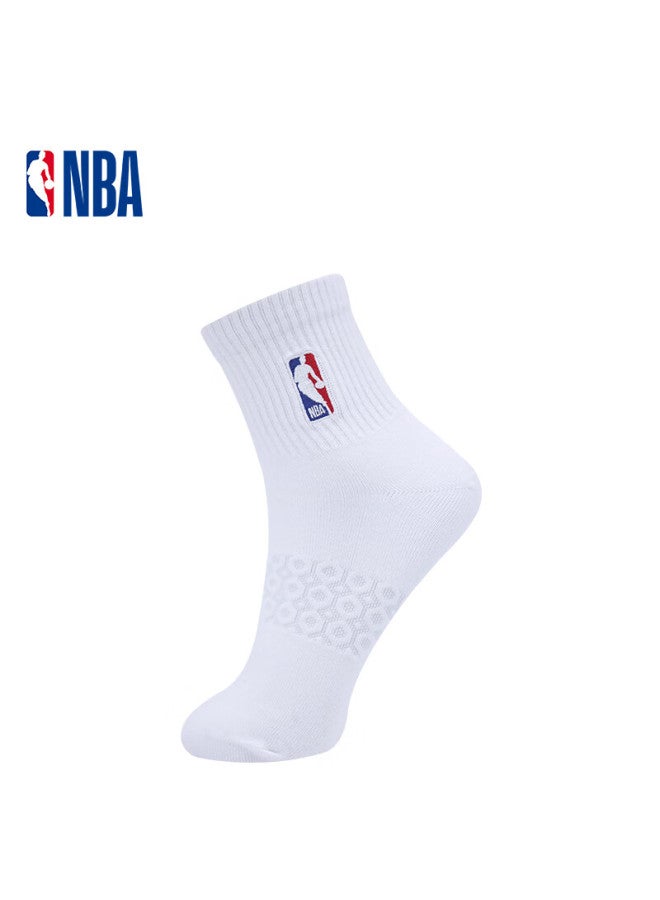Nba Men's Casual Sports Basketball Socks Honeycomb Design Men's Anti-odor Mid-calf Socks For Running Mid-calf Cotton Socks 3 Pairs - Image 2