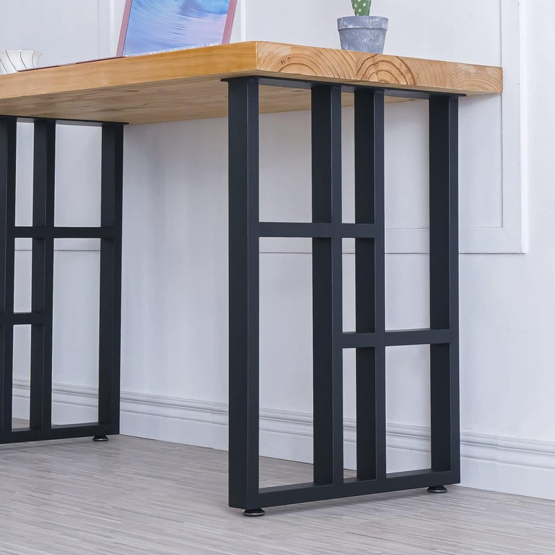 Reyox Heavy Duty Table Legs 28 H x 20 W Metal Desk Legs with Matte Black Dining Table Legs Modern Industrial Steel Table Legs for Kitchen Office Computer Desk Table 1 Set of 2 pcs - Image 4
